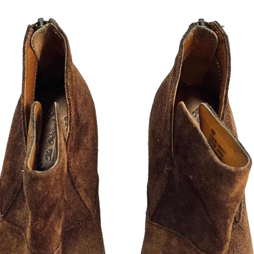 Kork-Ease Women’s Sz 6 Brown Suede Ankle Boots Leather Ryder Bootie - Picture 7 of 10